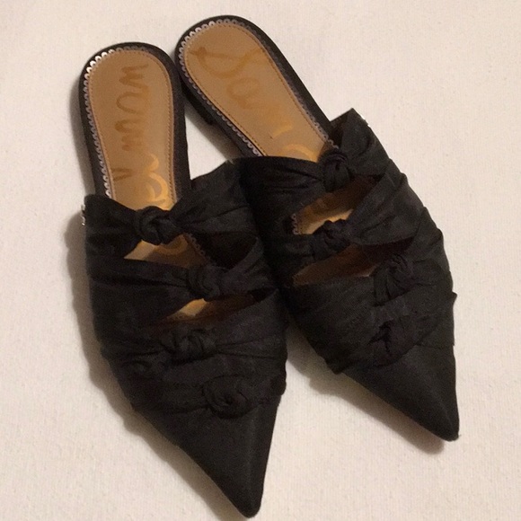 Sam Edelman Shoes - Sam Edelman Black Gabardine Pointed Toe Slides sz 7